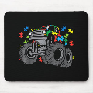 Kids Monster Truck Puzzles Cute Kids Autism Awaren Mouse Pad