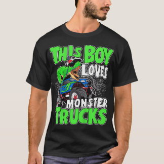 Kids Monster Truck Toddler Boys This Boy Loves Mon T-Shirt