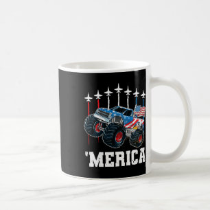 Kids Monster Truck Usa Flag Patriotic Toddlers Boy Coffee Mug