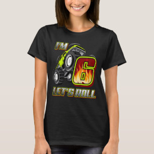 Kids Monster Trucks 6th Birthday I'm 6 Let's Roll T-Shirt