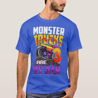 Kids Monster Trucks Are My Jam 3rd Birthday Monste T-Shirt