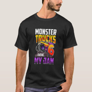 Kids Monster Trucks Are My Jam 6th Birthday Monste T-Shirt