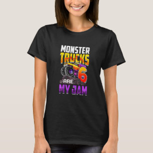 Kids Monster Trucks Are My Jam 6th Birthday Monste T-Shirt