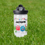 Kids Monsters Photo Water Bottle<br><div class="desc">This monster themed water bottle is perfect for kids at school or on the go. The bottle features,  4 monsters in shades of green,  blue and red,  bunting and their name. The font styles,  sizes and colours can be changed after personalising by clicking on the customise further link.</div>