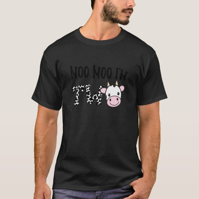 Kids Moo Moo I'm Two Birthday Tee 2 Year Old Boy C (Front)