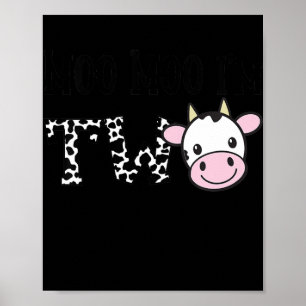 Kids Moo Moo I'm Two Birthday Tee 2 Year Old Boy Poster