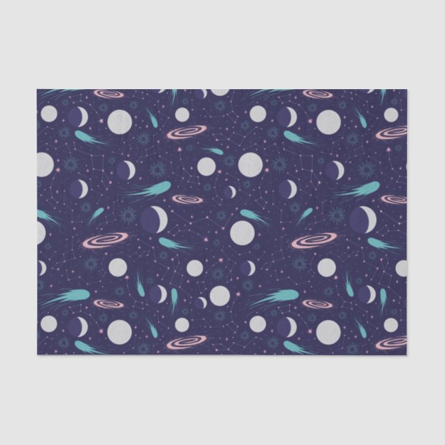 Kids Moon Meteor Black Hole Planet Comet Tissue Paper (Front)