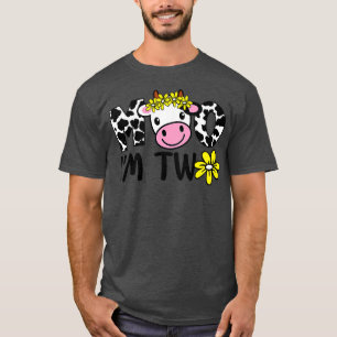 Kids Mooo I'm Two Cute Cow Farmer Baby 2nd Birthda T-Shirt