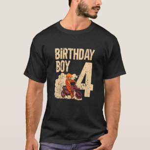 Kids Motocross 4th Birthday Party Mx 4 Year Old Di T-Shirt