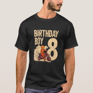 Kids Motocross 8th Birthday Party Mx 8 Year Old Di T-Shirt