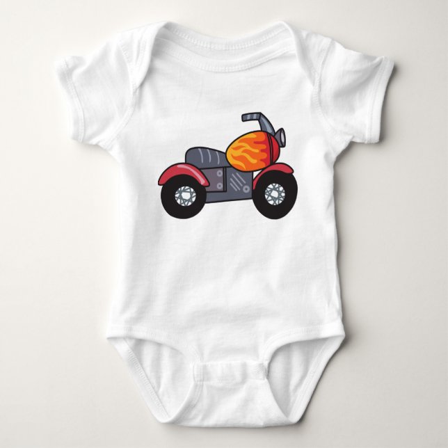 Kids Motorcycle Baby Bodysuit (Front)