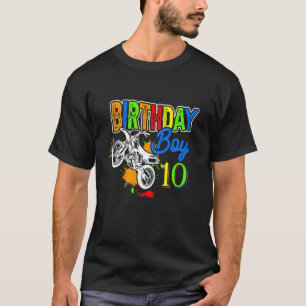 Kids Motorcycle Bike 10th Ten Bday Boys 10 Years B T-Shirt