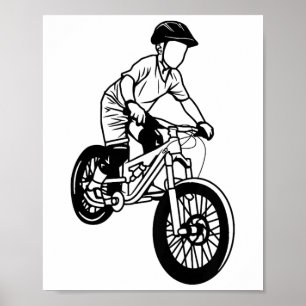 Kids Mountain Biking Boy Mountain Bike Lover Poster