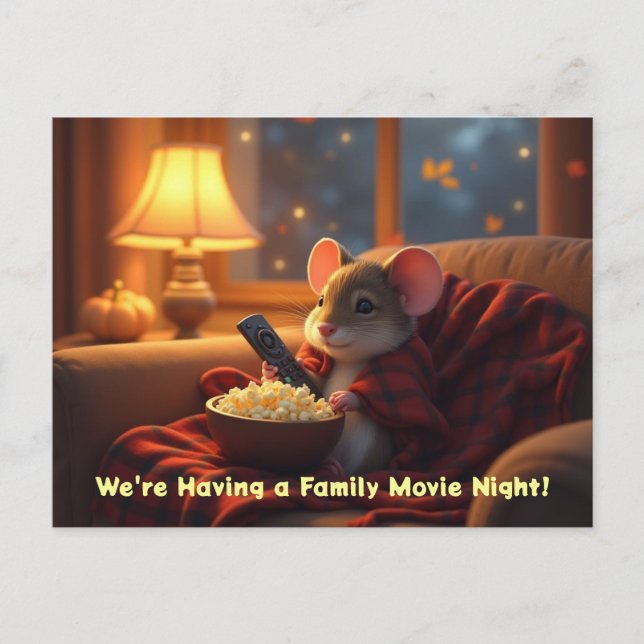 Kids' Movie & Parents' Date Night Invite Postcard (Front)