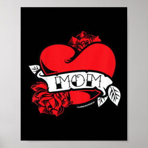 Kids Mum Heart Tattoo  Poster