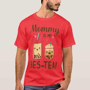 Kids Mummy Is My Bes-tea Bestie Bubble Tea Boba Te T-Shirt