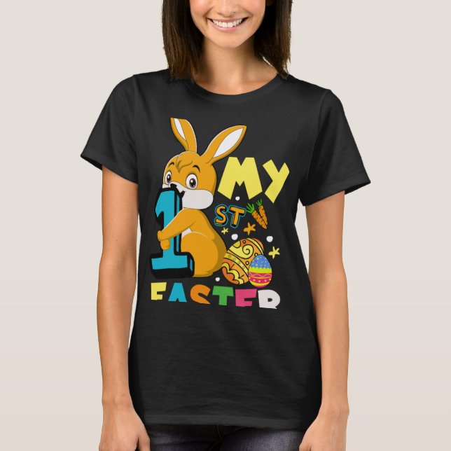 Kids My 1st Easter Bunny Christian Easter Day T-Shirt (Front)