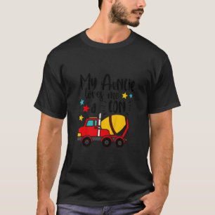 Kids My Auntie Loves Me A Tonne Concrete Mixer Bab T-Shirt