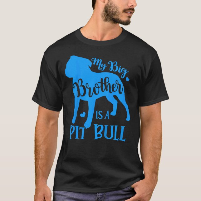 Kids My Big Cute Brother Is A Pitbull For Girl Boy T-Shirt (Front)
