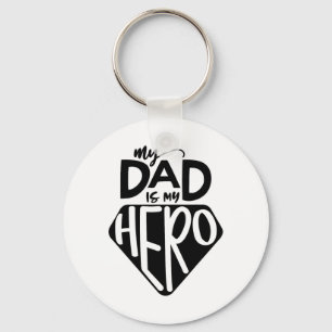 Kids My Dad Is My Hero Superhero Cute Fathers Day Key Ring