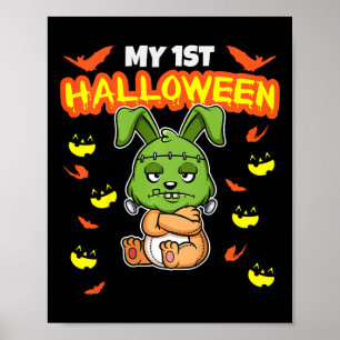 Kids My First Halloween Scary Hallow's Eve Birthda Poster