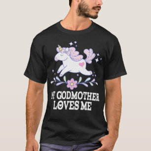 Kids My Godmother Loves Me Godchild Unicorn T-Shirt