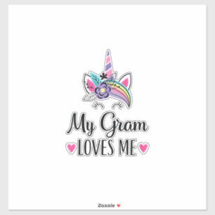 Kids My Gram Loves Me Unicorn Granddaughter T-Shir