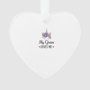 Kids My Gram Loves Me Unicorn Granddaughter T-Shir Ornament
