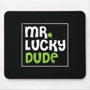 Kids My Lucky Dude St Patricks Day Shamrock Clover Mouse Pad