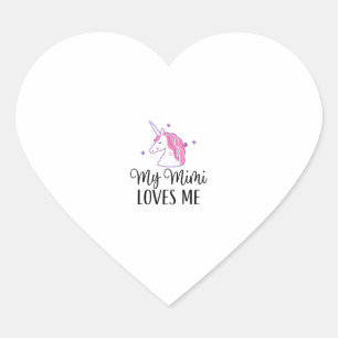 Kids My Mimi Loves Me Girl Unicorn Granddaughter T Heart Sticker