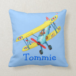 Kids name aeroplane - Customised pillow