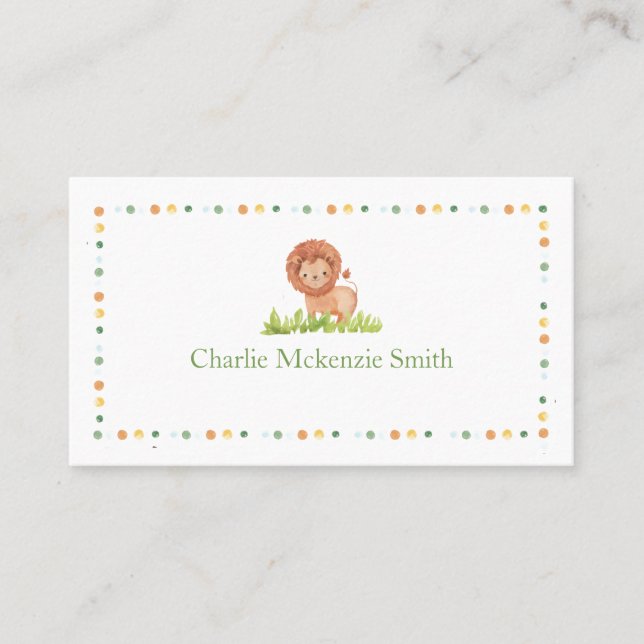 Kids Name Card (Lion) (Front)