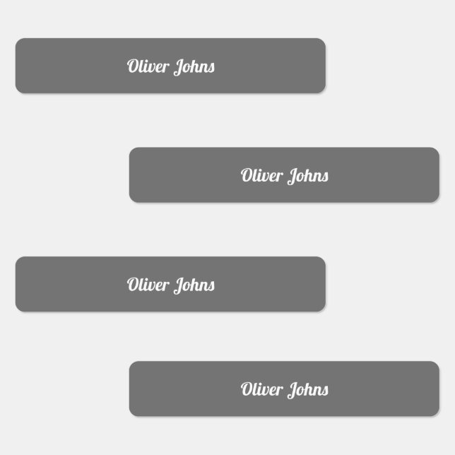 Kids Name Label School Grey Grey White (Group)