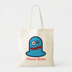 Kids named id blue monster book tote bag
