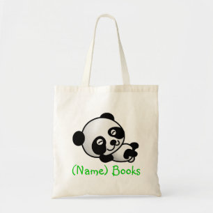 Kids named id panda book tote bag
