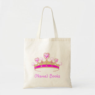 Kids named id princess crown book tote bag
