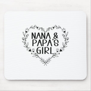 Kids Nana &amp; Papas Girl Floral Heart To Grandda Mouse Pad