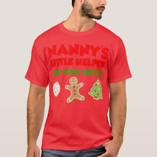 Kids Nanny's Little Helper Christmas Cookie Baking T-Shirt