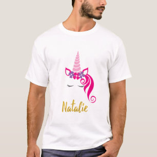Kids Natalie Unicorn Shirt Girls Personalised Name