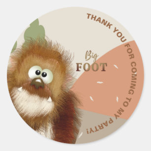 Kids Nature Big Foot/ Sasquatch Birthday Party     Classic Round Sticker