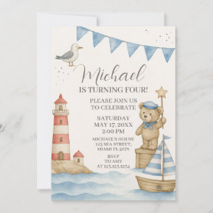 Kids Nautical Birthday Invite