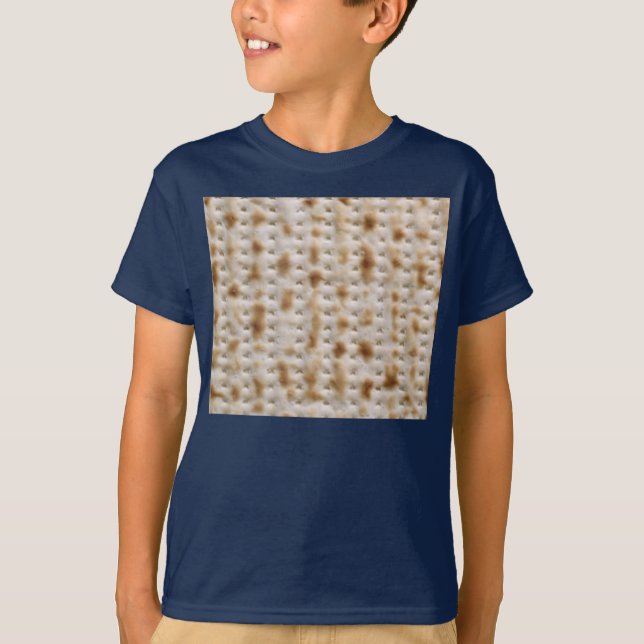 Kids' Navy Matzoh Tee for Pesach (Front)