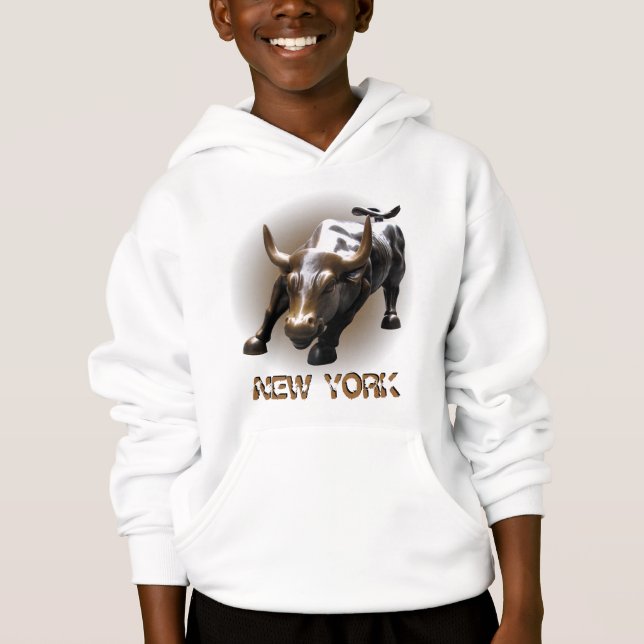 Kid's New York Bull Hoodie Kid's Souvenir NY Shirt (Front)