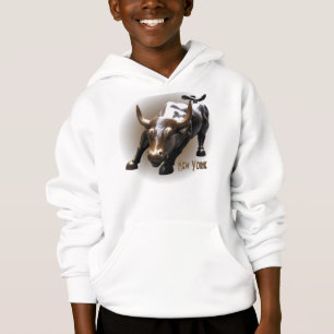 Kid's New York Hoodie Bull Statue Souvenir Shirt