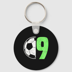 Kids Nine 9 Year Old 9th Birthday Present Soccer B Key Ring