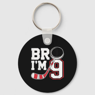 Kids Nine Years Old Tee 9th Birthday Hockey Player Key Ring