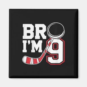 Kids Nine Years Old Tee 9th Birthday Hockey Player Magnet