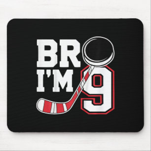 Kids Nine Years Old Tee 9th Birthday Hockey Player Mouse Pad