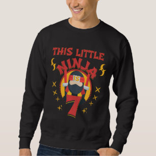 Kids Ninja Age 7 Karate Fan 7th Birthday Boy Party Sweatshirt