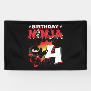 Kids Ninja Birthday Party Gift - 4 Year Old Banner